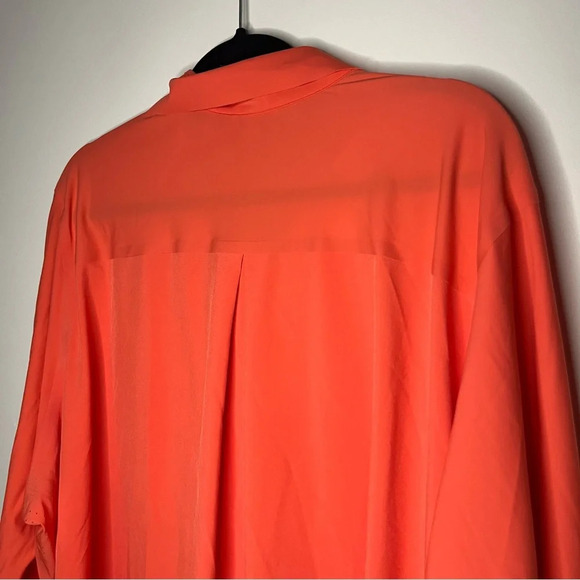NWT ATHLETA Urbanite Orange UPF 50 Buttondown Top - Picture 12 of 13